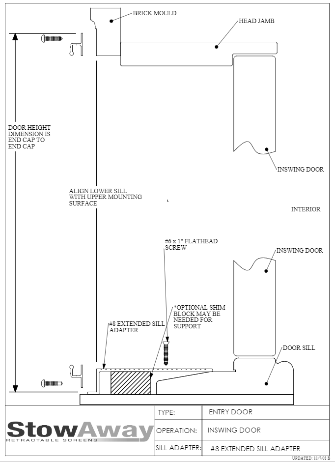 Inswing Entry Door Extended Sill